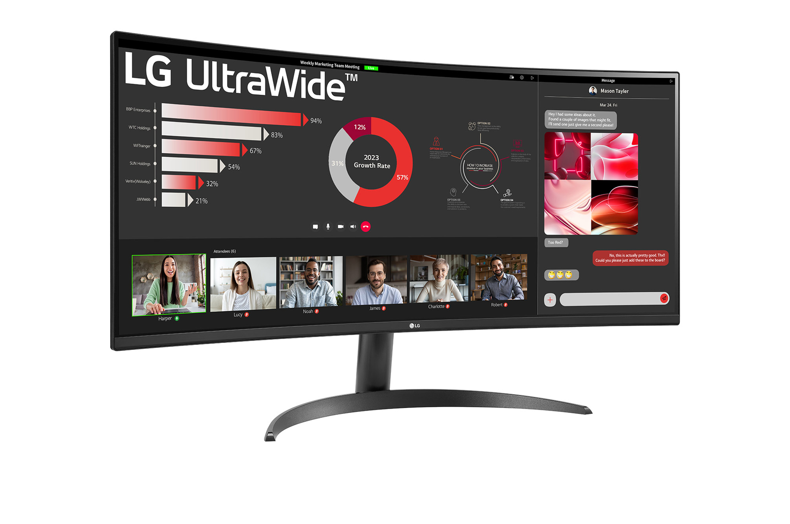 LG UltraWide 34" QHD VA Curved Monitor 100Hz - Image 4