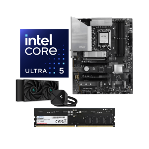 Intel Core Ultra 5 250KF upgrade kit with MSI PRO Z890-S WiFi motherboard, 16GB DDR5 memory and DeepCool LS520 liquid cooler