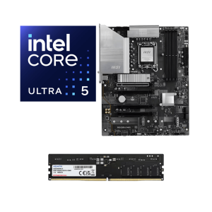 Intel Core Ultra 5 225F upgrade kit with MSI PRO Z890-S WiFi motherboard, 16GB DDR5 memory and DeepCool LS520 liquid cooler