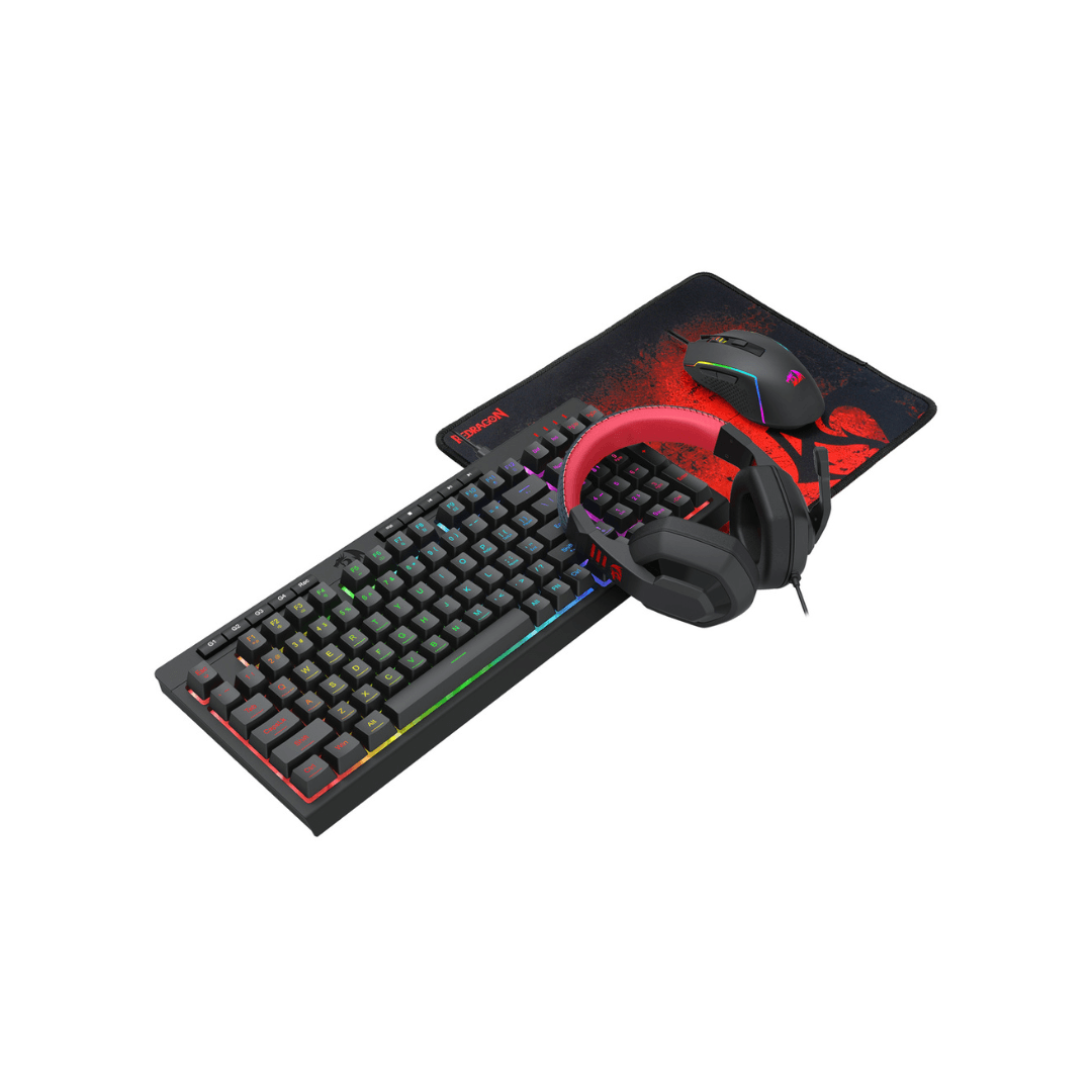 Redragon 4-in-1 Gaming Combo with keyboard, mouse, headset and mouse pad