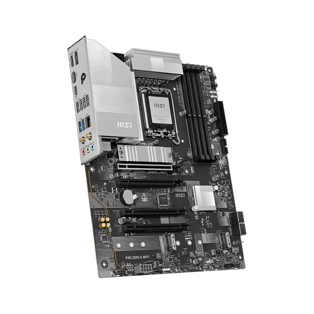 MSI PRO Z890-S WiFi Intel LGA1851 motherboard angled front view