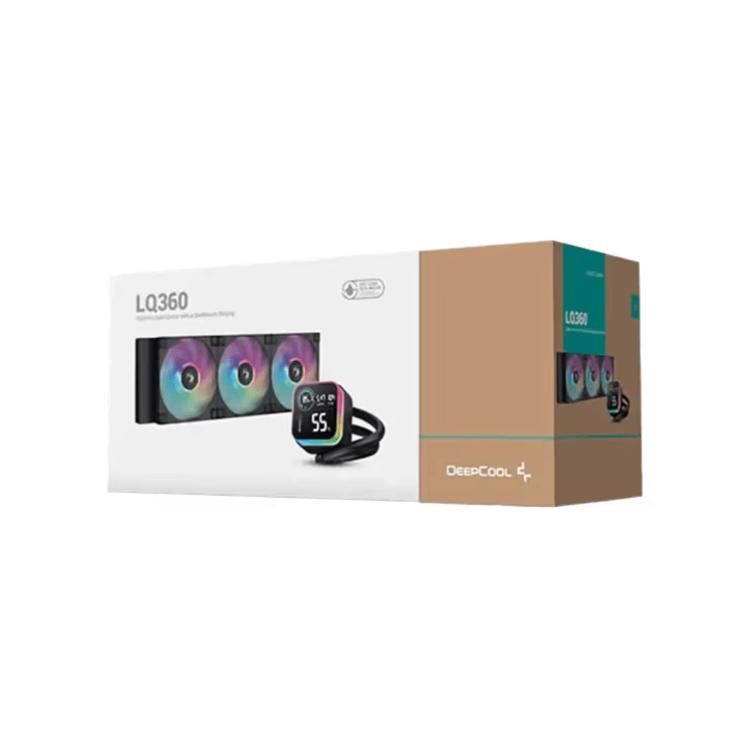 DeepCool LQ360 360mm ARGB liquid CPU cooler retail packaging